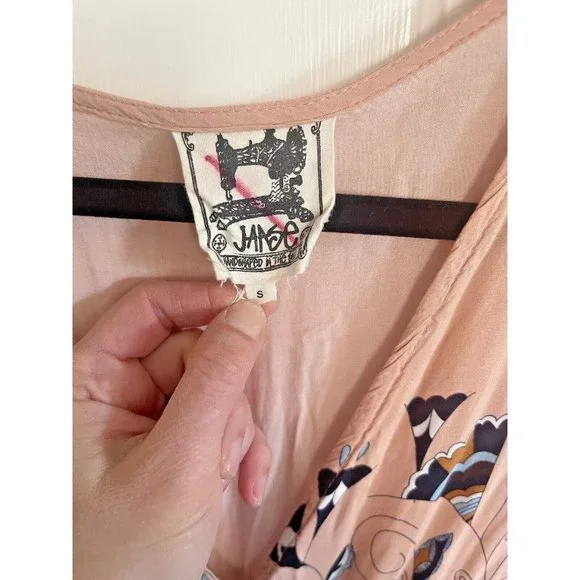 Jaase Wide Leg Floral Jumpsuit Anthropologie Size Small Pink Blue Bohemian - Picture 13 of 13